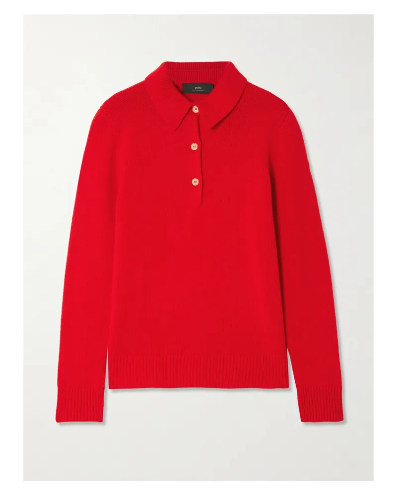 arch4 Bessi Cashmere Polo Sweater - Red Red