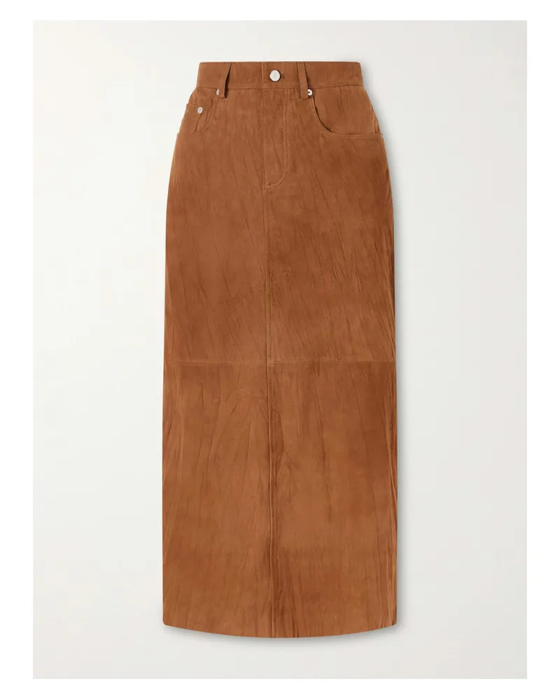 Proenza Schouler Nayah Suede Maxi Skirt - Brown Brown