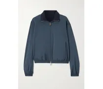 Wendbare Bomberjacke Aus Shell Und Kaschmir - Blau