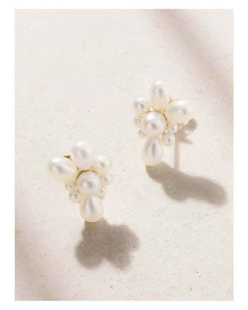 Sophie Bille Brahe Petite Amis Fleur Ohrstecker Aus Recyceltem 14 Karat Gold Mit Perlen Gold