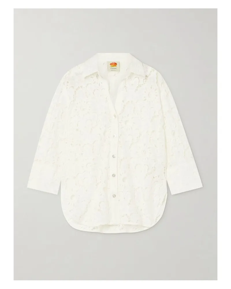 FARM Rio Hemd Aus Baumwolle Mit Lochstickerei - Weiß Weiß