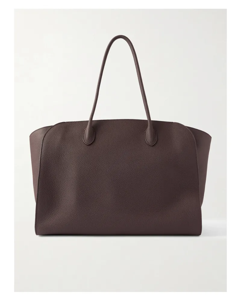 The Row Marlo 17 Textured-leather Tote - Brown Brown