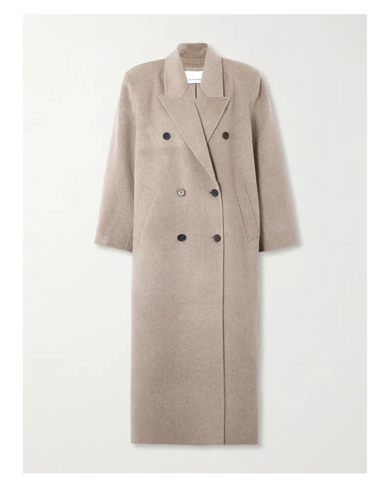 FRANKIE Shop Gaia Oversized Double-breasted Wool-blend Coat - Brown Brown