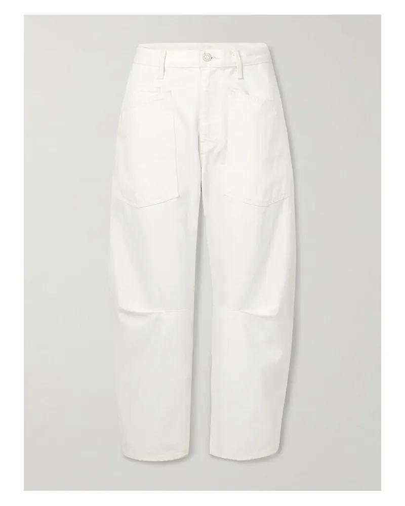 Nili Lotan Shon Schmal Zulaufende Hose Aus Twill Aus Einer Baumwollmischung - Creme Creme