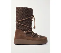 Guest In Residence Ltrack Suede-trimmed Knitted Snow Boots - Brown