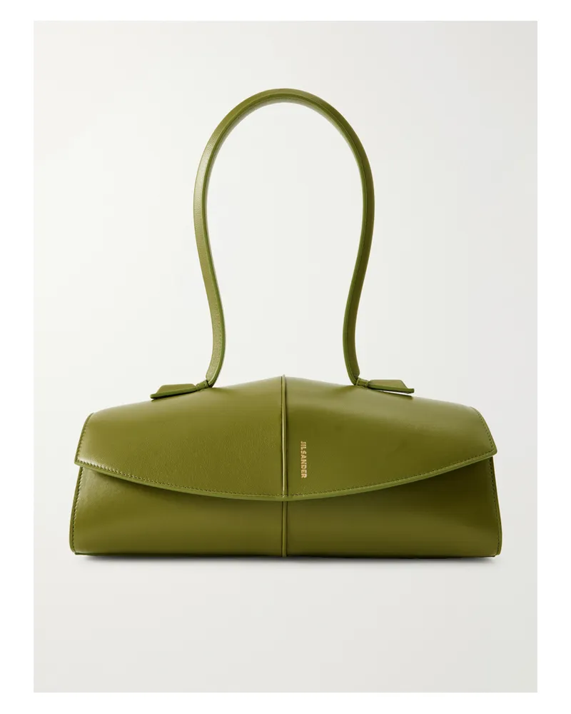 Jil Sander Linea Leather Shoulder Bag - Green Green
