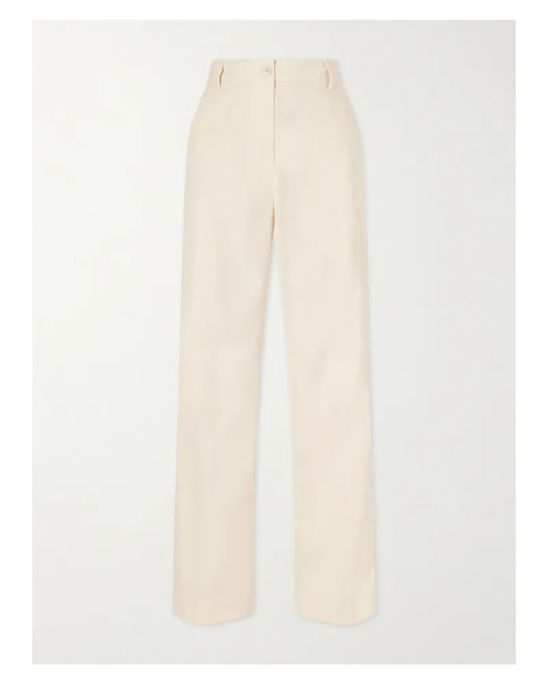 Dries van Noten Pincks Wide-leg Cotton-poplin Pants - Neutrals Neutrals