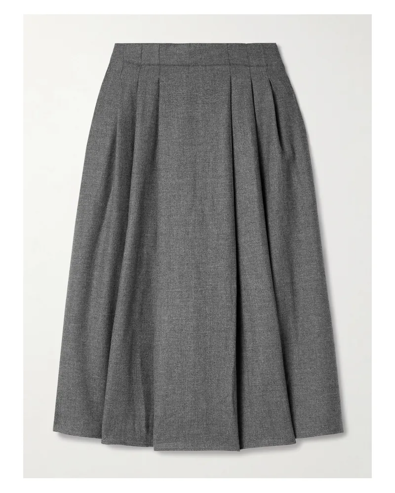 Maria Mcmanus Midirock Aus Tweed Aus Einer Woll-kaschmirmischung Mit Stretch-anteil Und Falten - Grau Grau