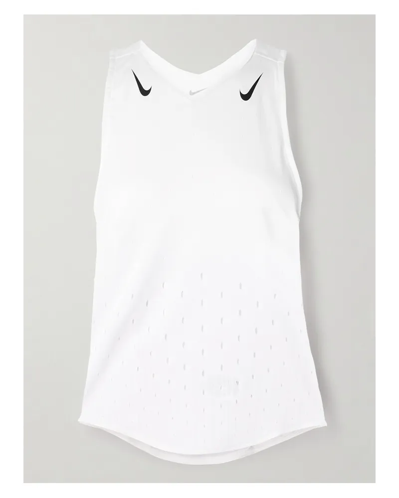 Nike Aeroswift Tanktop Aus Perforiertem „dri-fit Adv“-material - Weiß Weiß