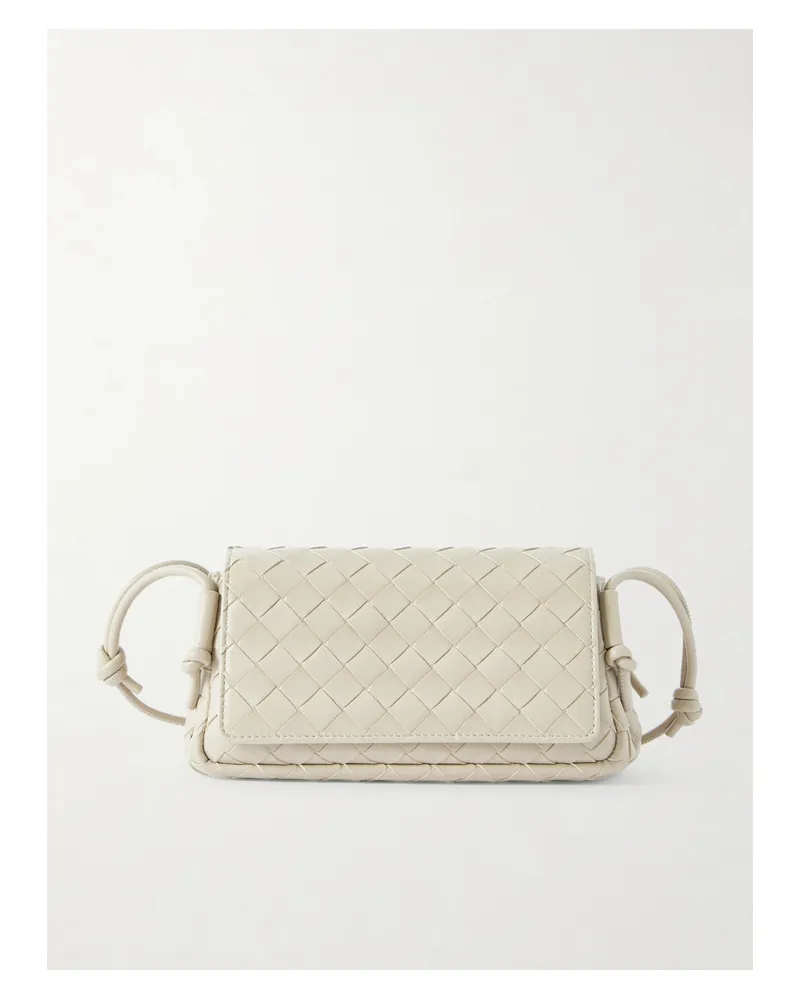 Bottega Veneta Notturno Intrecciato Leather Shoulder Bag - Neutrals Neutrals