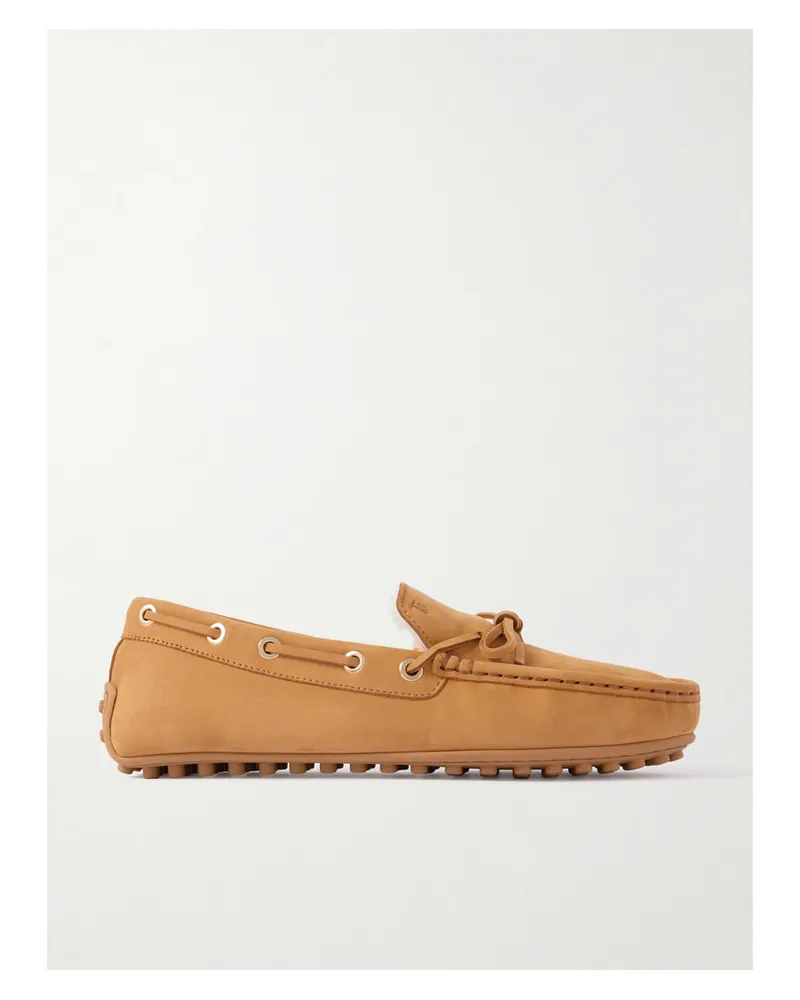 TOD'S Gommino Loafers Aus Veloursleder Mit Shearlingfutter - Braun Braun