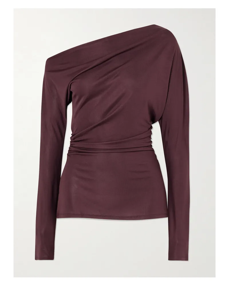 TOVE Blake Draped Stretch-jersey Top - Purple Purple