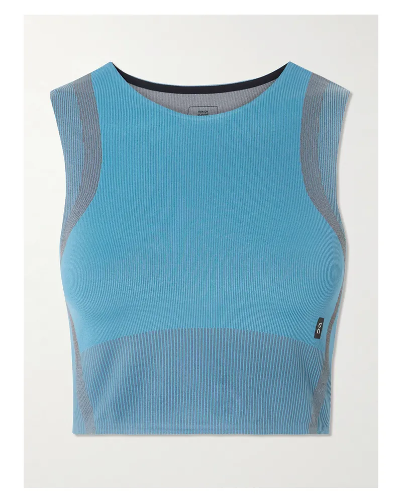 ON Studio Verkürztes Tanktop Aus Geripptem Stretch-material - Blau Blau