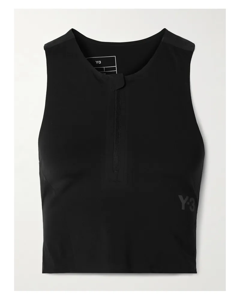 adidas Y-3 Sport-bh Aus Recyceltem Stretch-material Mit Print - Schwarz Schwarz