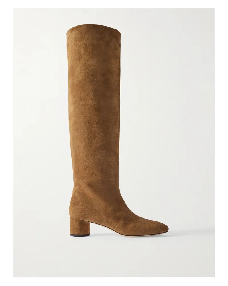 aeyde Willa Overknees Aus Veloursleder - Braun Braun