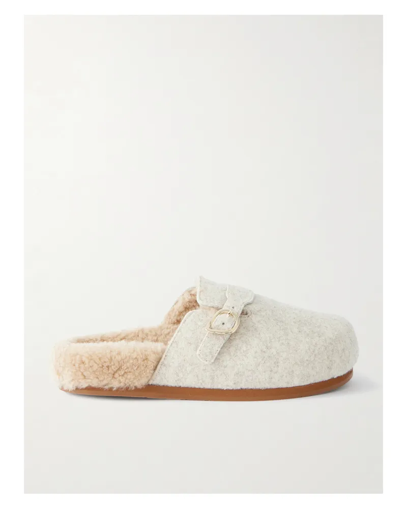 Ancient Greek Sandals Vasilitsa Slippers Aus Filz Mit Shearling-futter - Neutral Neutral
