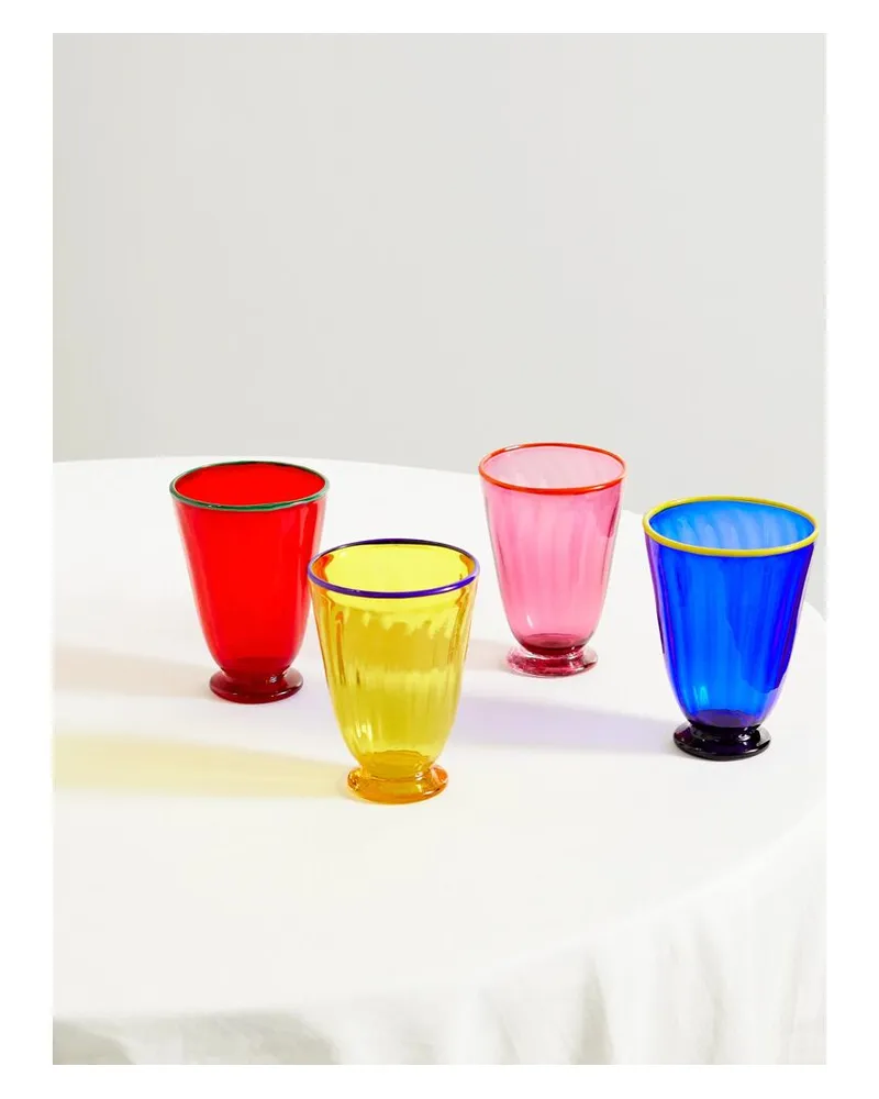 La DoubleJ Rainbow Set Aus Vier Bechern Aus Muranoglas - Rot Rot