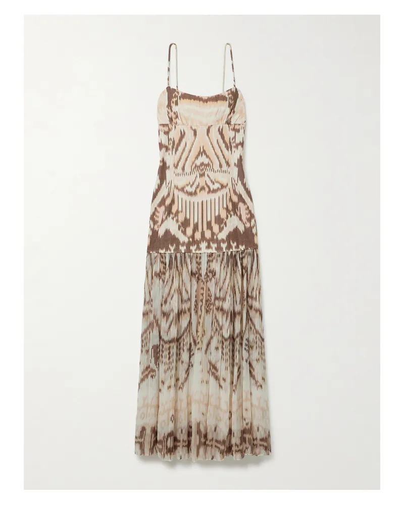 Ulla Johnson Marisol Bedruckte Robe Aus Baumwoll-canvas Und Seidenkrepon - Mehrfarbig Mehrfarbig