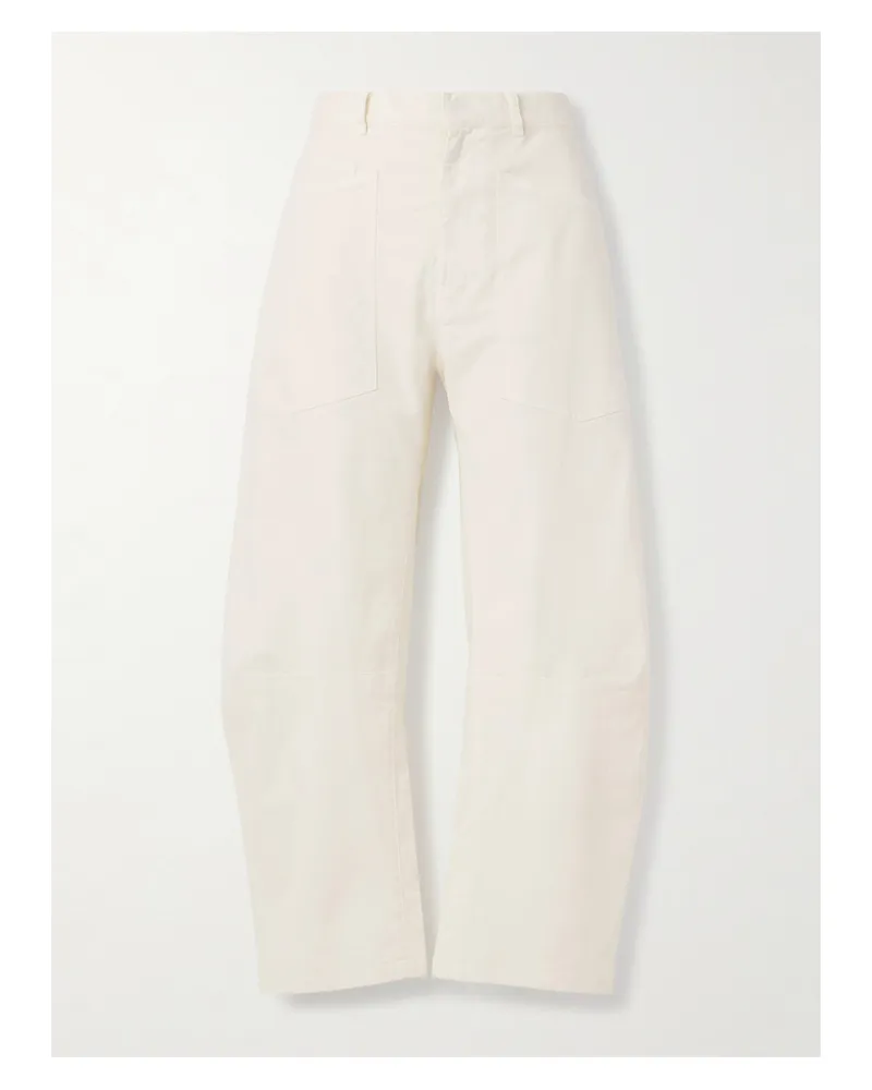 Nili Lotan Shon Barrel-hose Aus Twill Aus Einer Baumwollmischung - Neutral Neutral