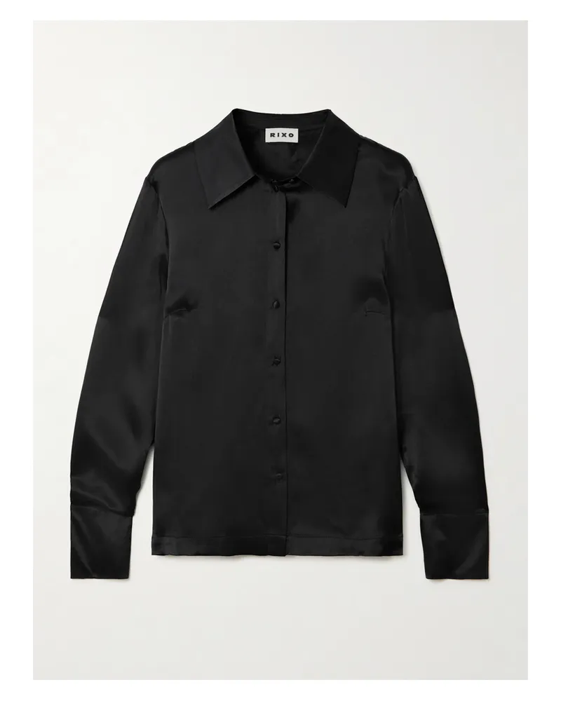 RIXO Havan Seidenhemd - Schwarz Schwarz