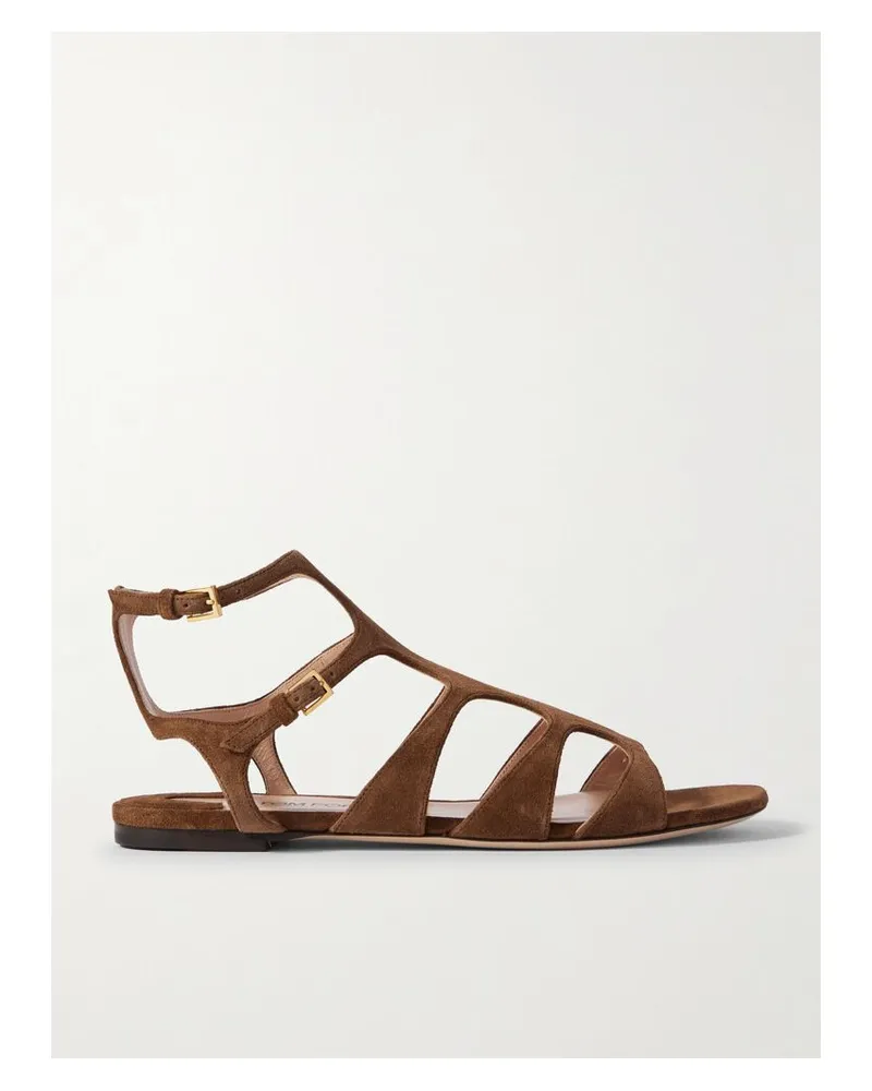 Tom Ford Paradise Sandalen Aus Veloursleder Mit Cut-outs - Braun Braun