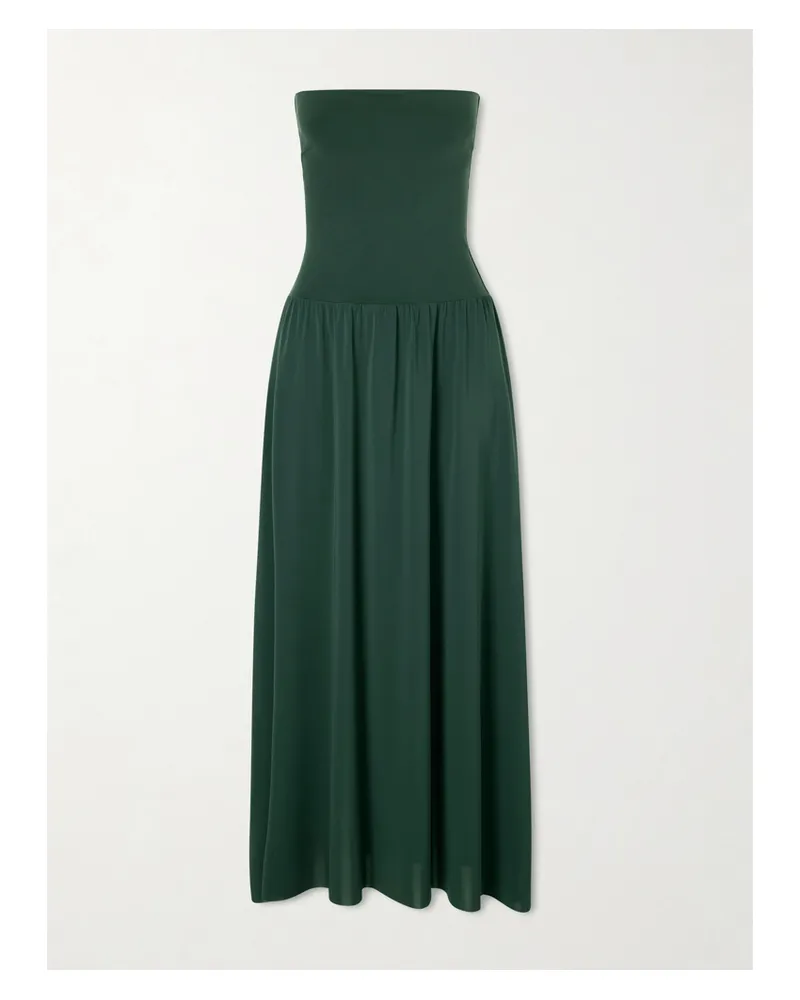 Eres Oda Strapless Stretch-jersey Maxi Dress - Green Green