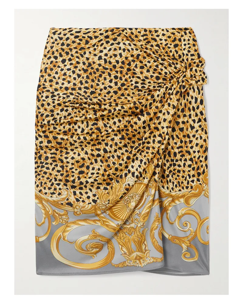 Versace Rock Aus Bedrucktem Jersey Mit Raffungen - Mehrfarbig Mehrfarbig