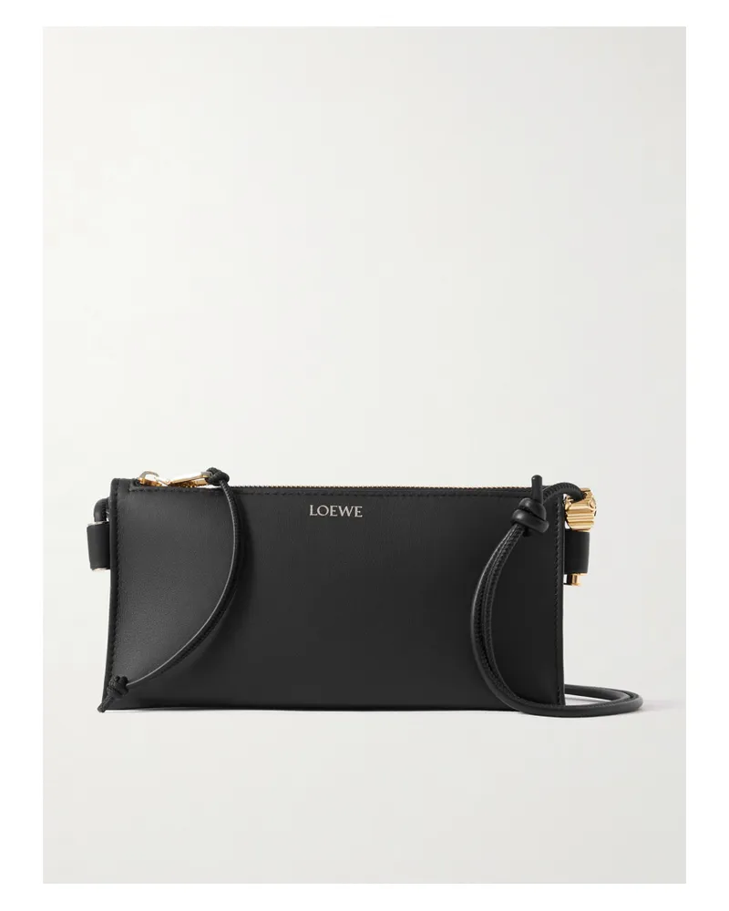 Loewe Joya Embellished Leather Shoulder Bag - Black Black