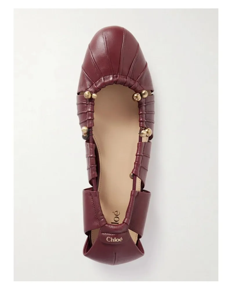 Chloé Luna Ballerinas Aus Leder Mit Cut-outs - Burgunder Burgunder