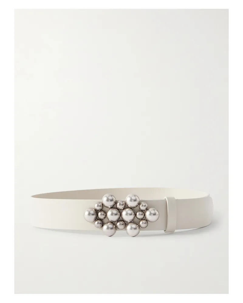 Isabel Marant Vickia Embellished Leather Belt - Gray Gray
