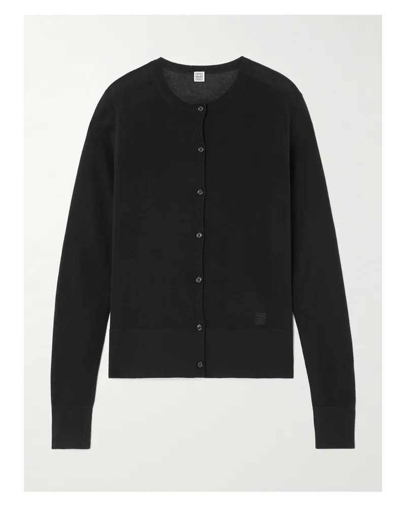 Totême Cardigan Aus Einer Lyocell-mischung - Schwarz Schwarz