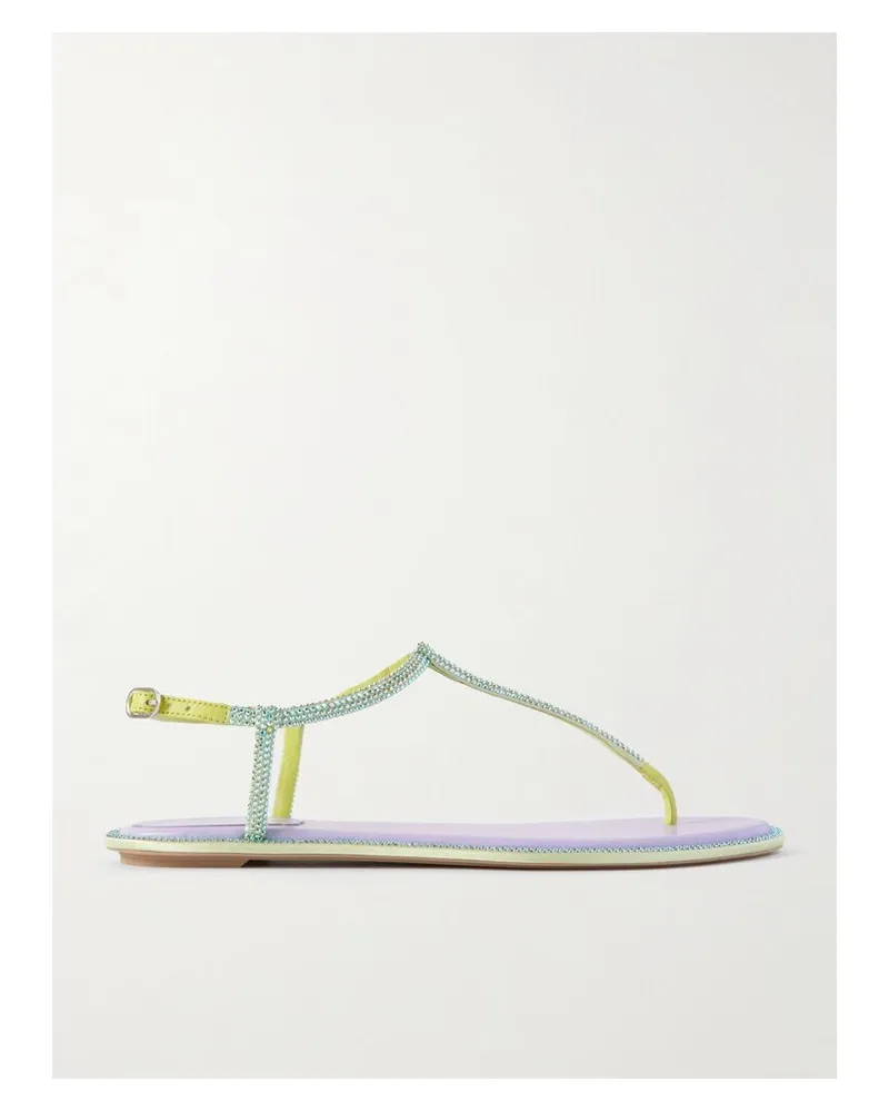 René Caovilla Diana Sandalen Aus Satin Mit Lederbesätzen Und Kristallen - Lila Lila
