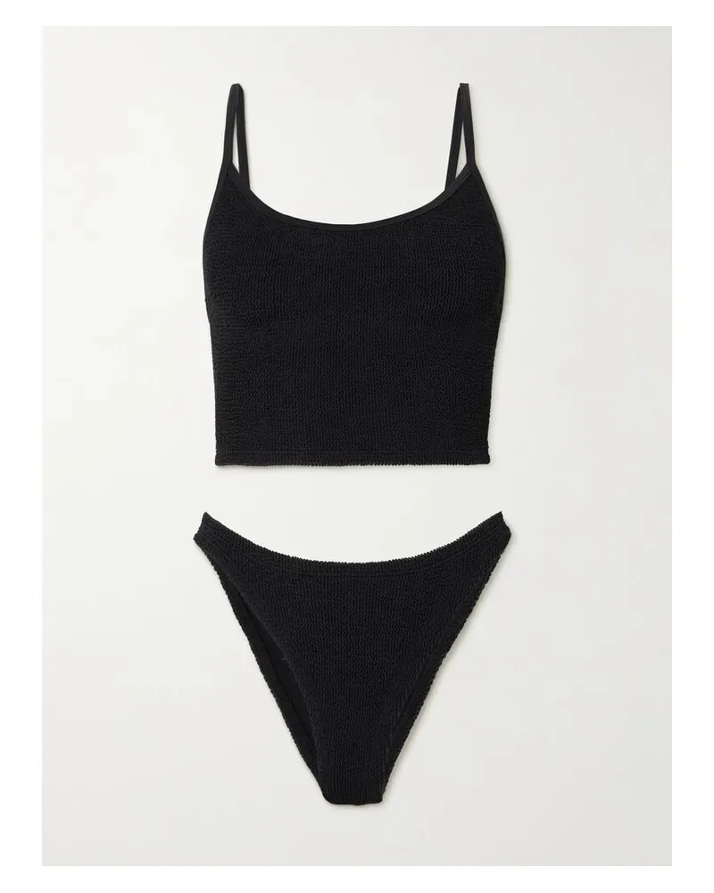 Hunza G Strap Bikini Aus Seersucker - Schwarz Schwarz