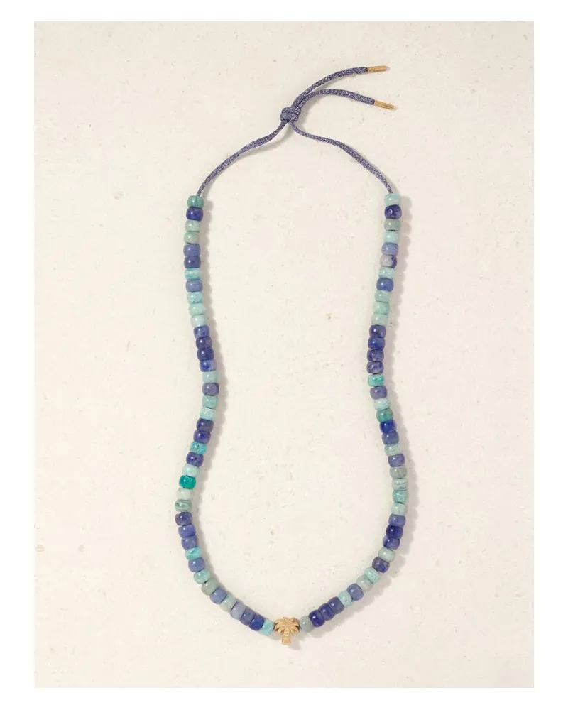 Carolina Bucci La Palma Forte Kette Mit Amazoniten, Blauen Achaten Und Details Aus 18 Karat Gold Gold