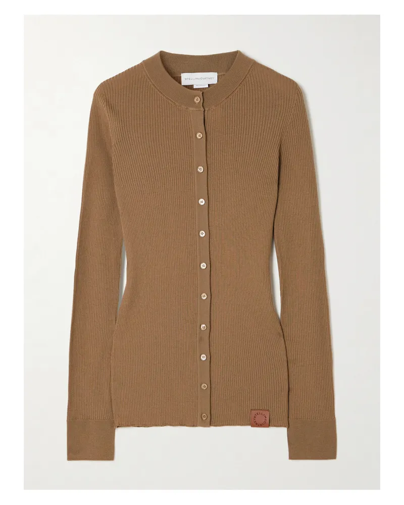 Stella McCartney Ribbed Wool Cardigan - Brown Brown