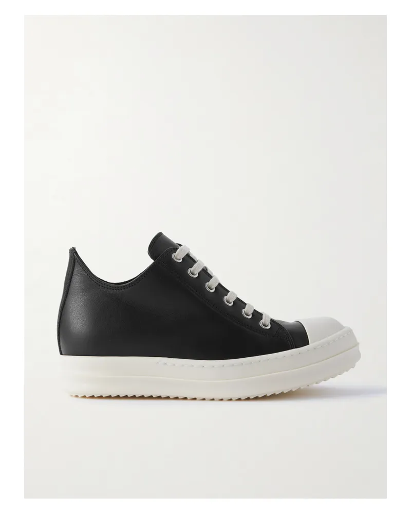 Rick Owens Leather Sneakers - Black Black