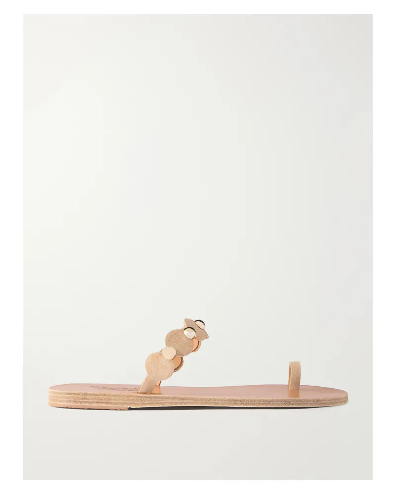 Ancient Greek Sandals Dirki Studded Metallic Leather Sandals Metallic