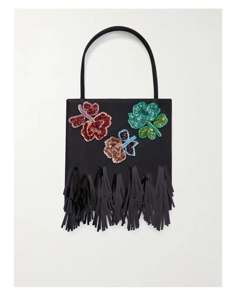 Marni Sequin-embellished Satin Tote Bag - Black Black