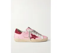 Superstar Sneakers Aus Leder Mit Glitter-finish In Distressed-optik - Pink
