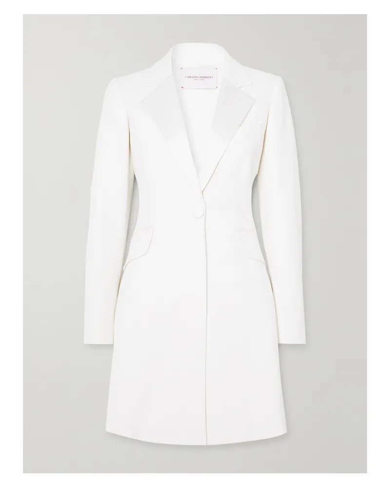 Carolina Herrera New York Minikleid Aus Crêpe Mit Besätzen Aus Seidensatin - Weiß Weiß