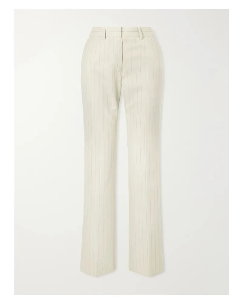Acne Studios Hose Mit Geradem Bein Aus Wolle Mit Nadelstreifen - Creme Creme