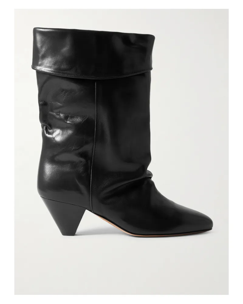 Isabel Marant Dalby Leather Ankle Boots - Black Black