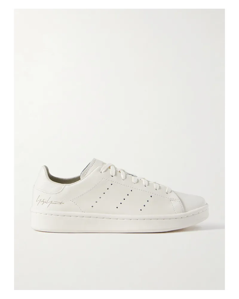 adidas Y-3 Stan Smith Sneakers aus Leder Wollweiß