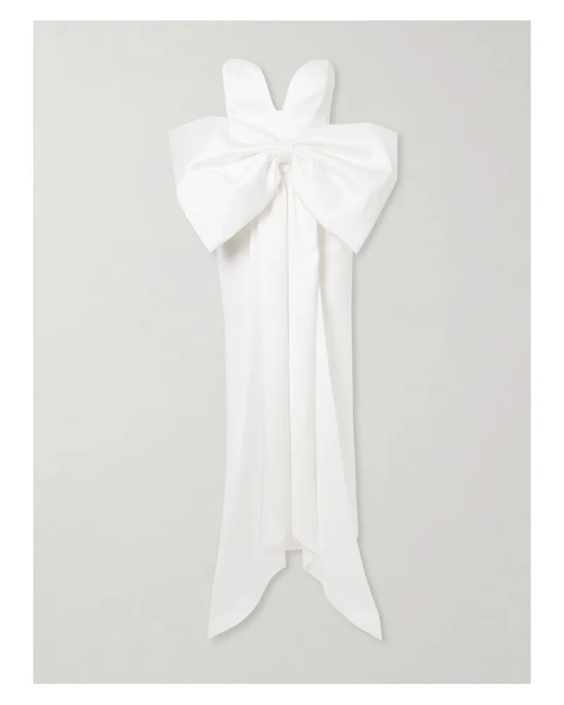 The New Arrivals Ilkyaz Ozel Peggy Trägerlose Robe Aus Satin Mit Schleife - Weiß Weiß