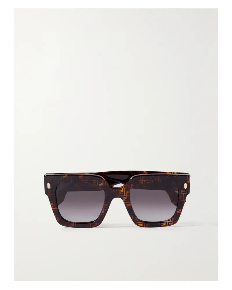 Fendi Roma Oversized Square-frame Tortoiseshell Acetate Sunglasses - Brown Brown