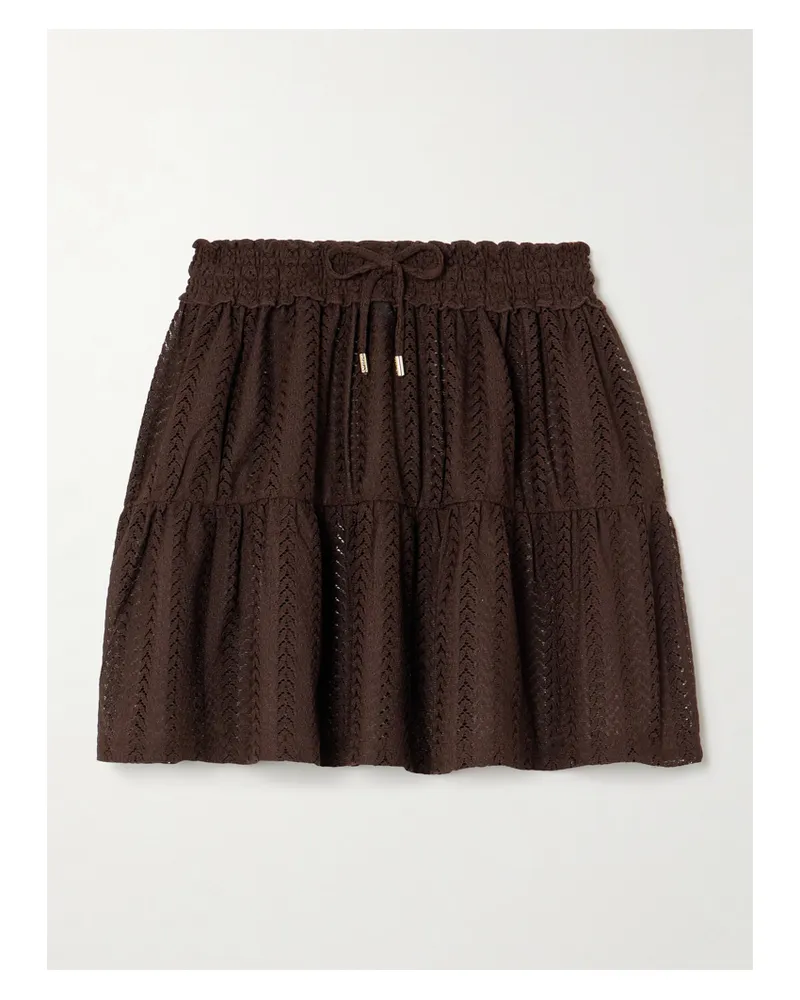 Melissa Odabash Dune Open-knit Mini Skirt - Brown Brown