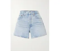 Parker Long Clean Jeansshorts - Blau
