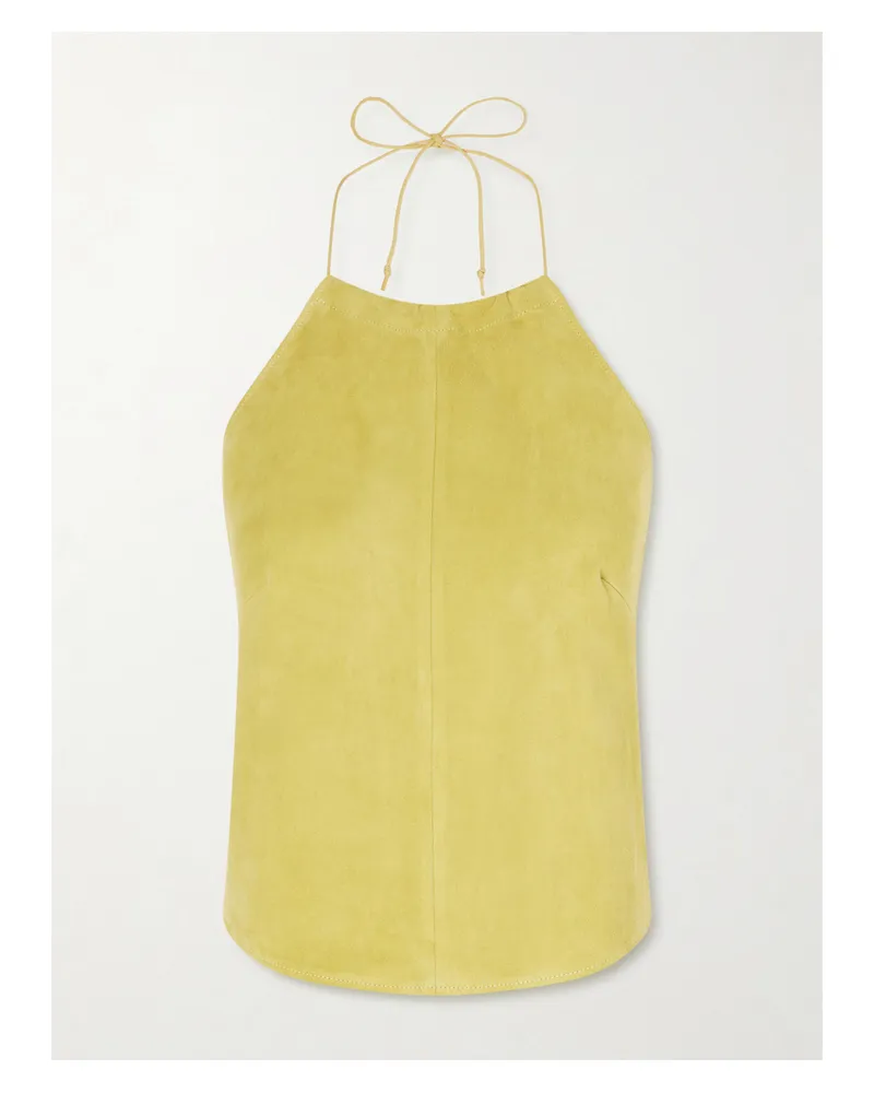 Stouls Rosie Suede Halterneck Top - Yellow Yellow