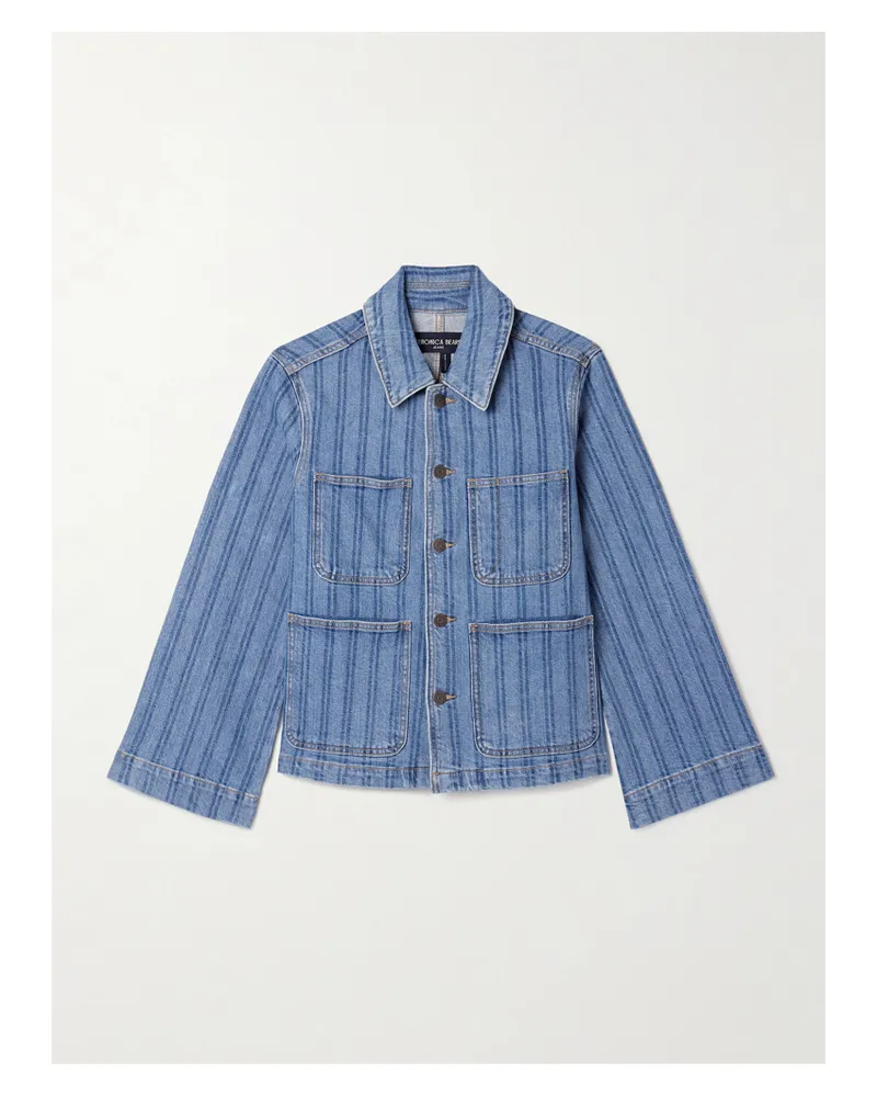 Veronica Beard Dahl Gestreifte Jeansjacke - Blau Blau