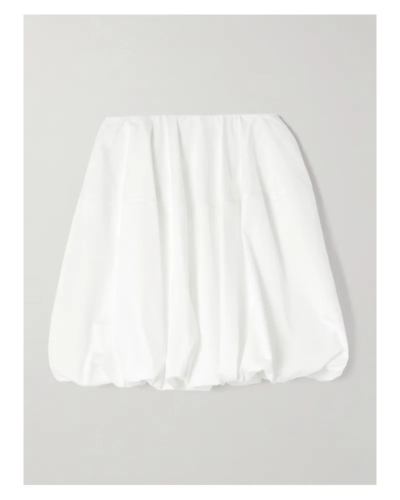 Alaïa Gathered Cotton-poplin Mini Skirt - White White